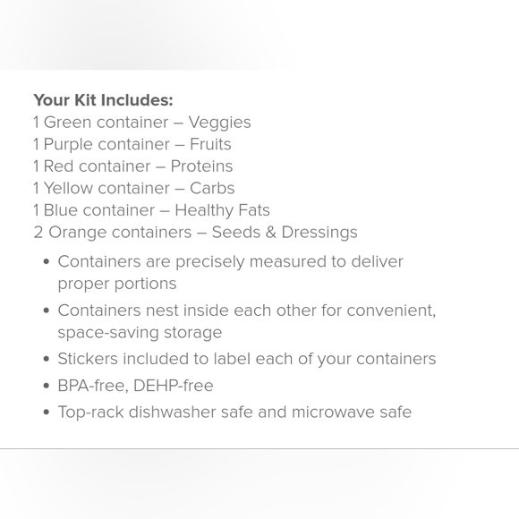 Portion Control 7-piece Container Kit - Picture 4 of 5